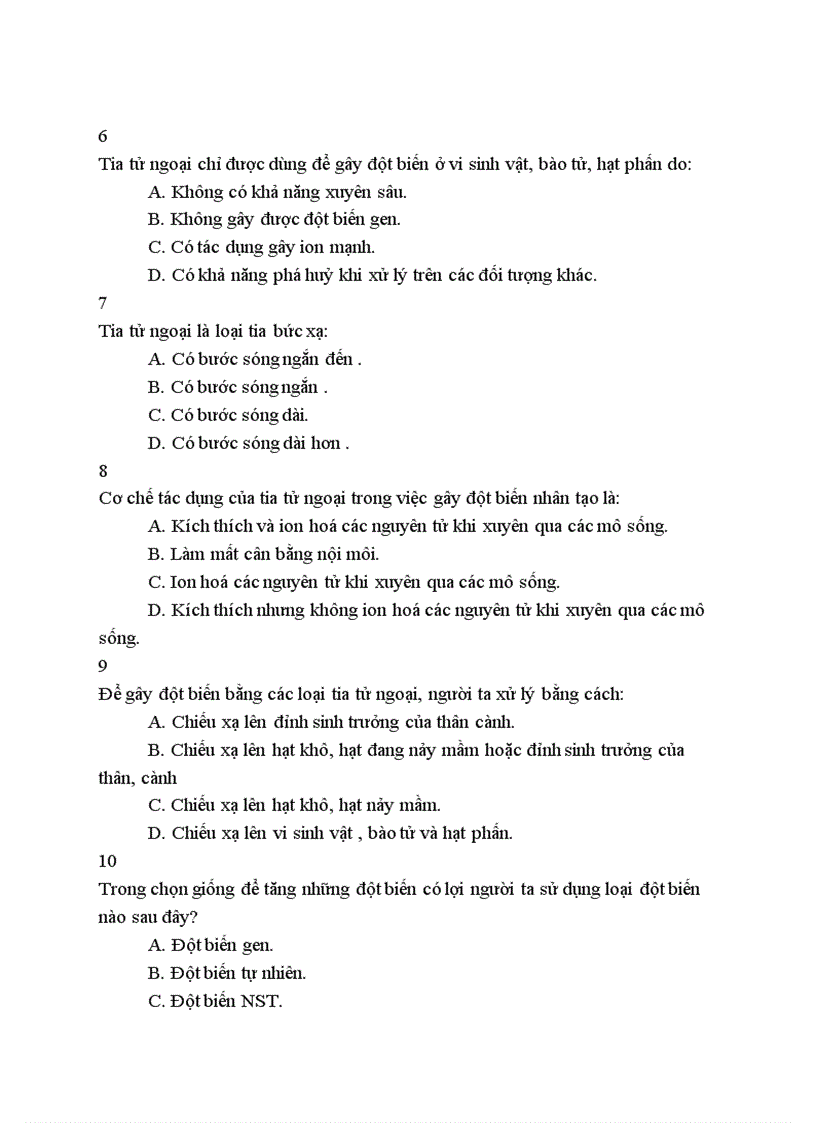 image for page Câu hỏi Trắc nghiệm theo từng bài trong SGK lớp 12 Phần Cơ sở Di truyền học