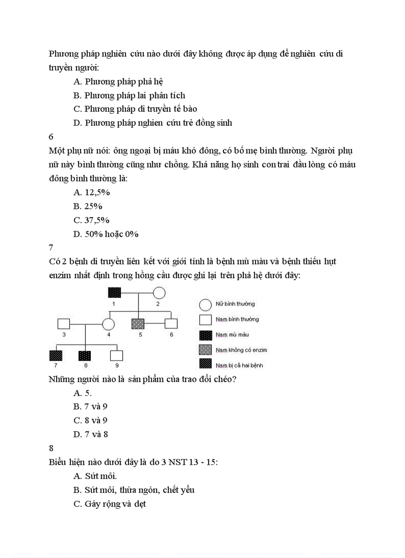 image for page Câu hỏi Trắc nghiệm theo từng bài trong SGK lớp 12 Phần Cơ sở Di truyền học