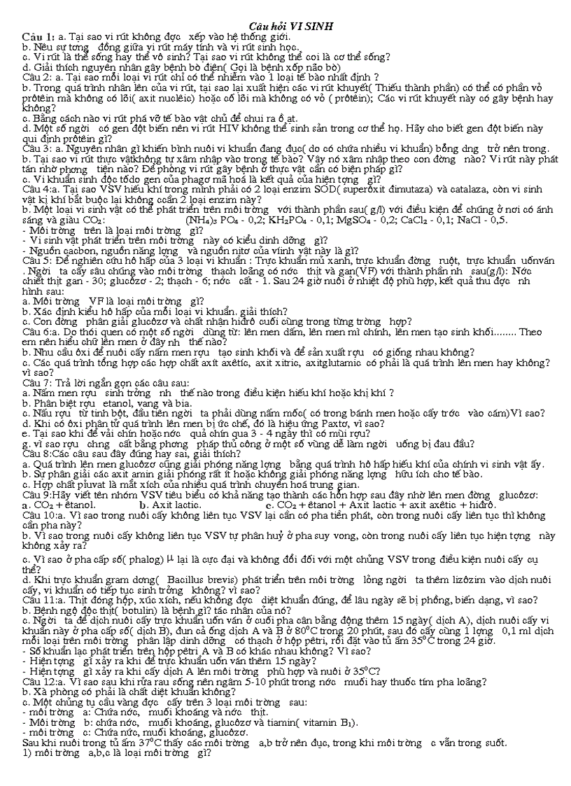 image for page Câu hỏi vi sinh nâng cao