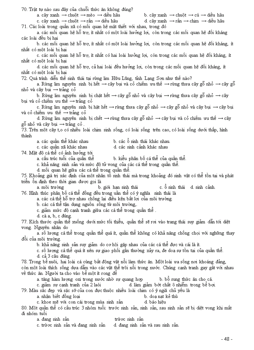 image for page Cau hoi trac nghiem sinh 12 theo chuong