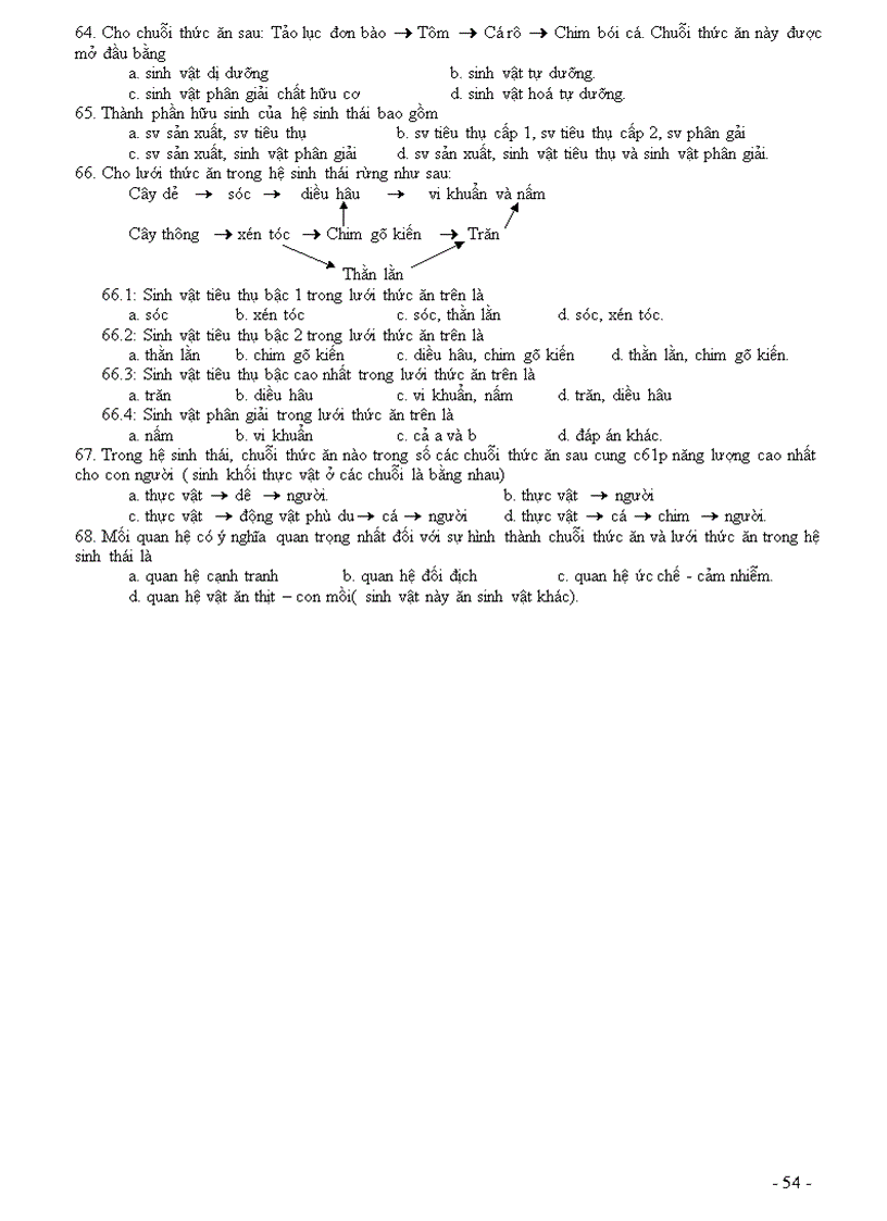 image for page Cau hoi trac nghiem sinh 12 theo chuong