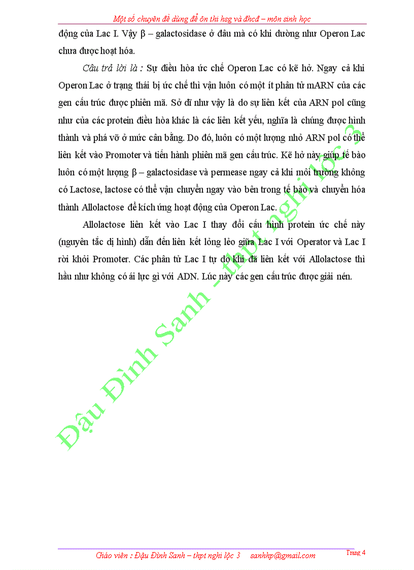 image for page Chuyên đề điều hòa gen