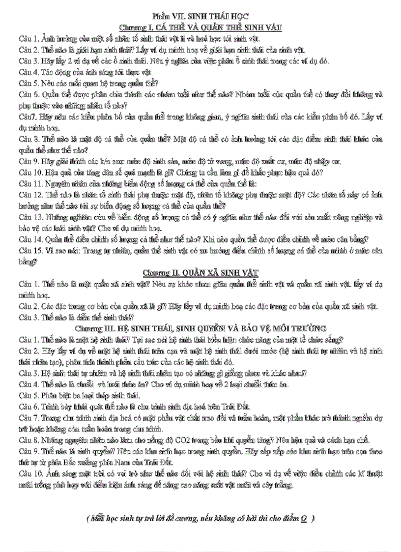 image for page Đề cương sinh thái