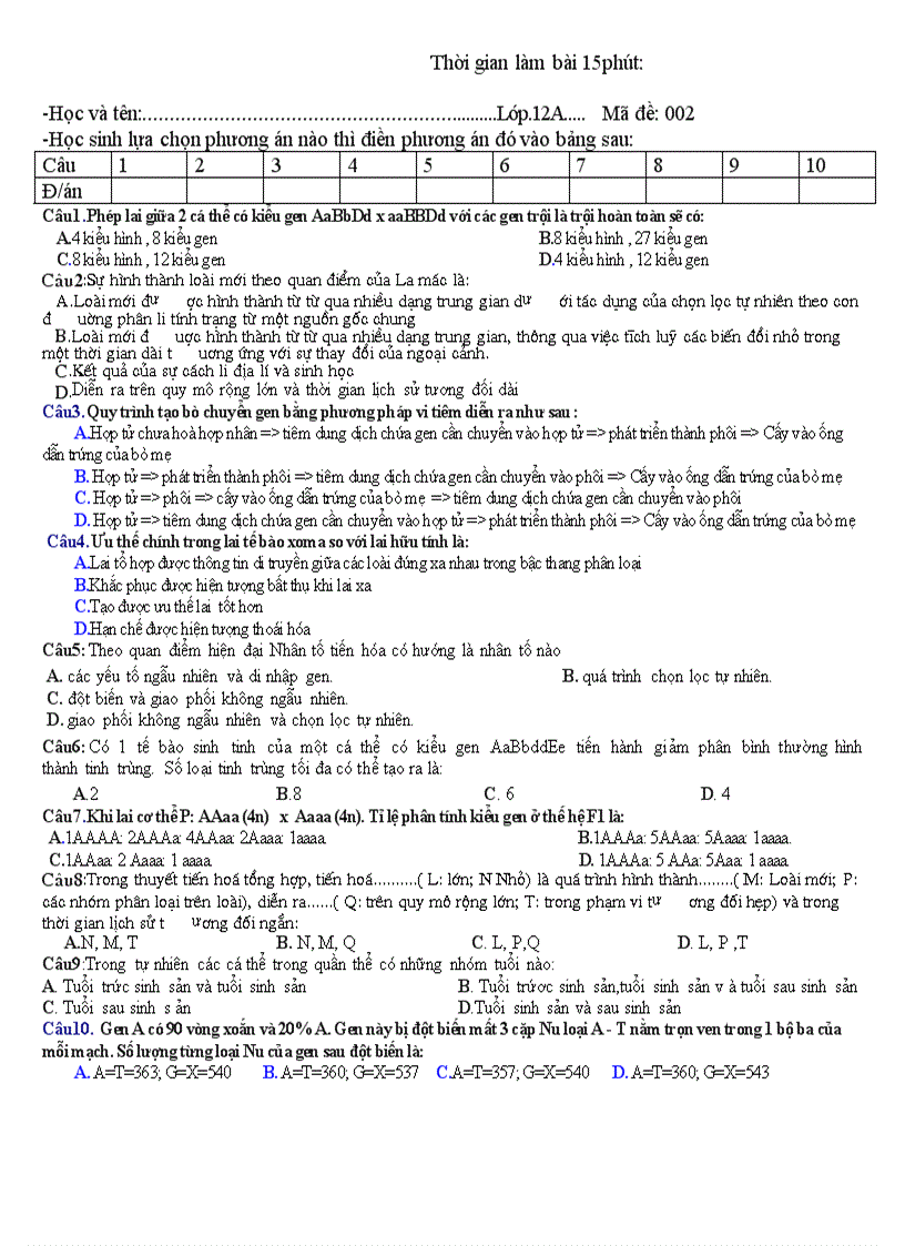 image for page Đề kiểm tra môn sinh học 12