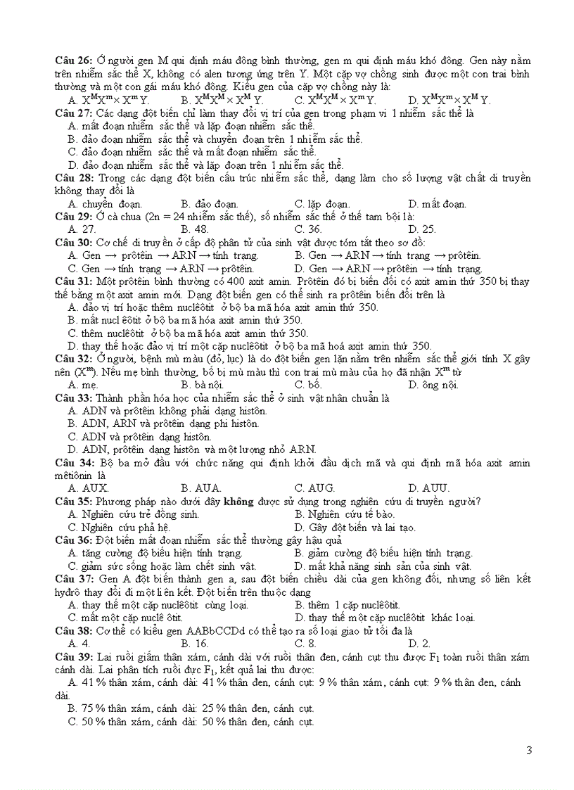 image for page Đề sinh PTTH ban khoa học tự nhiên 1