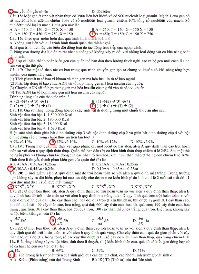 image for page Đề thi đáp án môn sinh đh khối b năm 2011