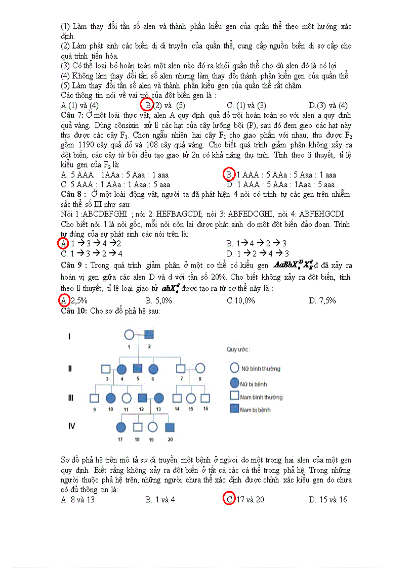 image for page Đề thi đáp án sinh khối b 2011