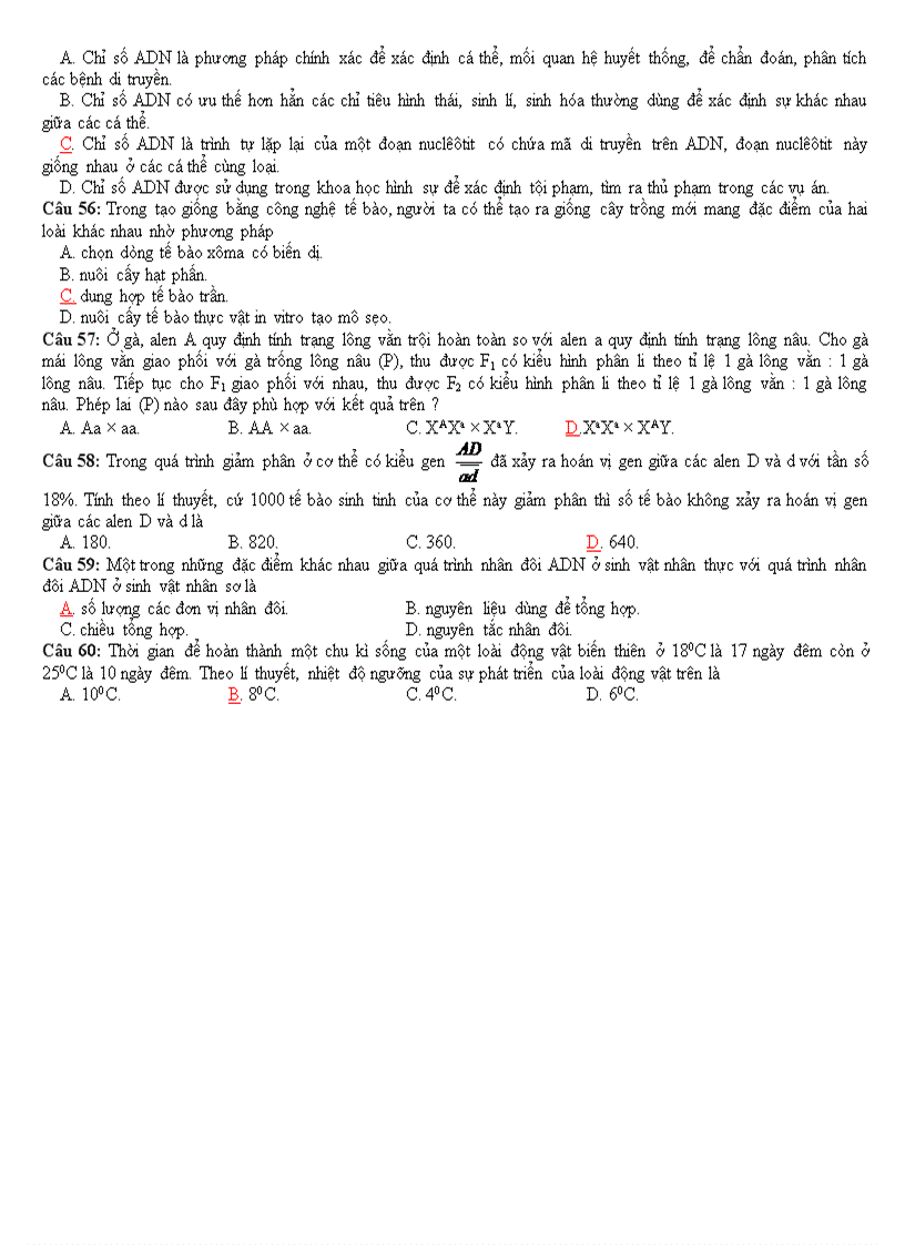 image for page Đề thi ĐH môn Sinh khối B năm 2011 mã 357