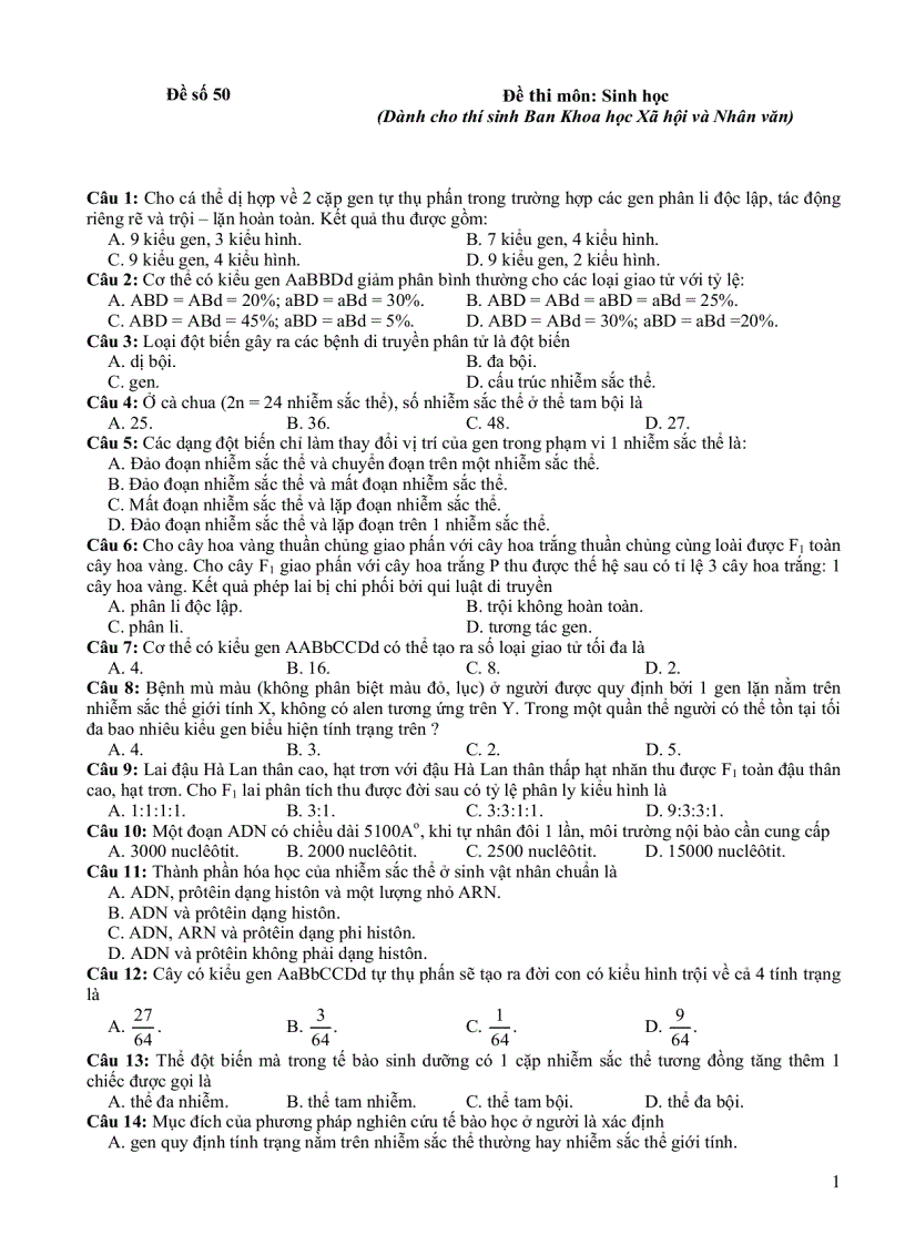 image for page Đề thi thử tn sinh 2010