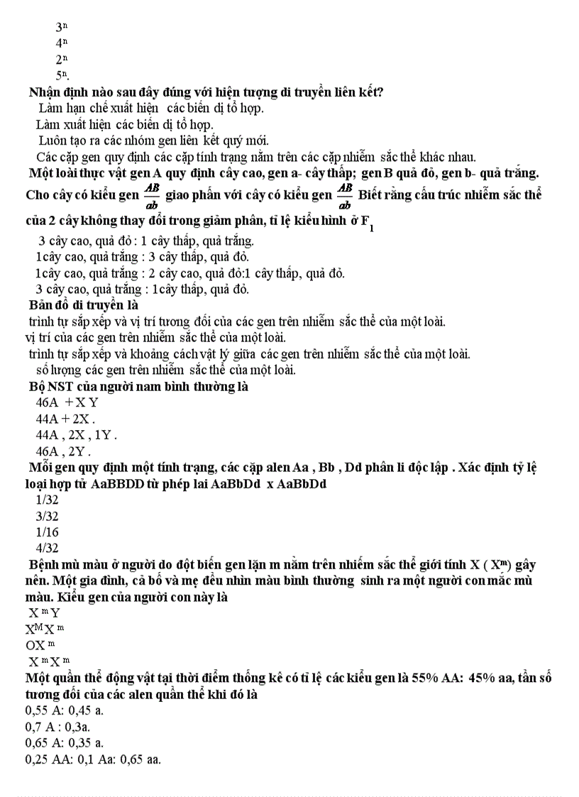 image for page Đề thi thử Tốt nghiệp Sinh 2009