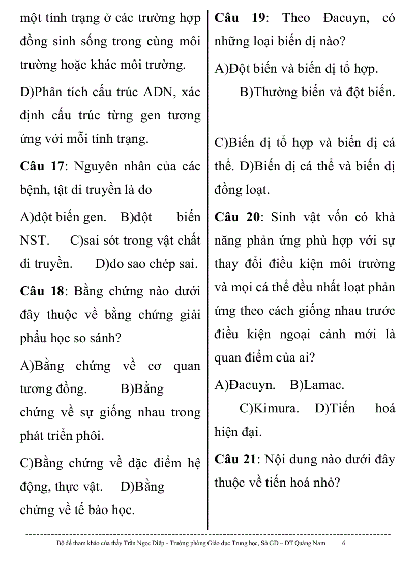 image for page Đề thi tnthpt tham khảo môn sinh đề 1