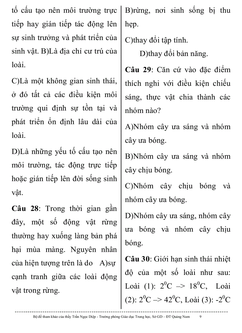 image for page Đề thi tnthpt tham khảo môn sinh đề 1