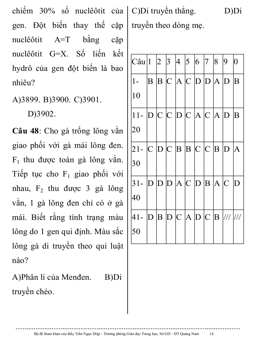 image for page Đề thi tnthpt tham khảo môn sinh đề 1