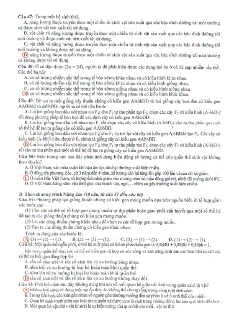 image for page Đề đáp án sinh b 2010 473