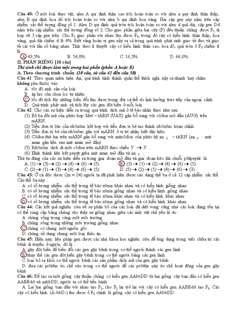 image for page Đề đáp án thi đh 2010 sinh b 615