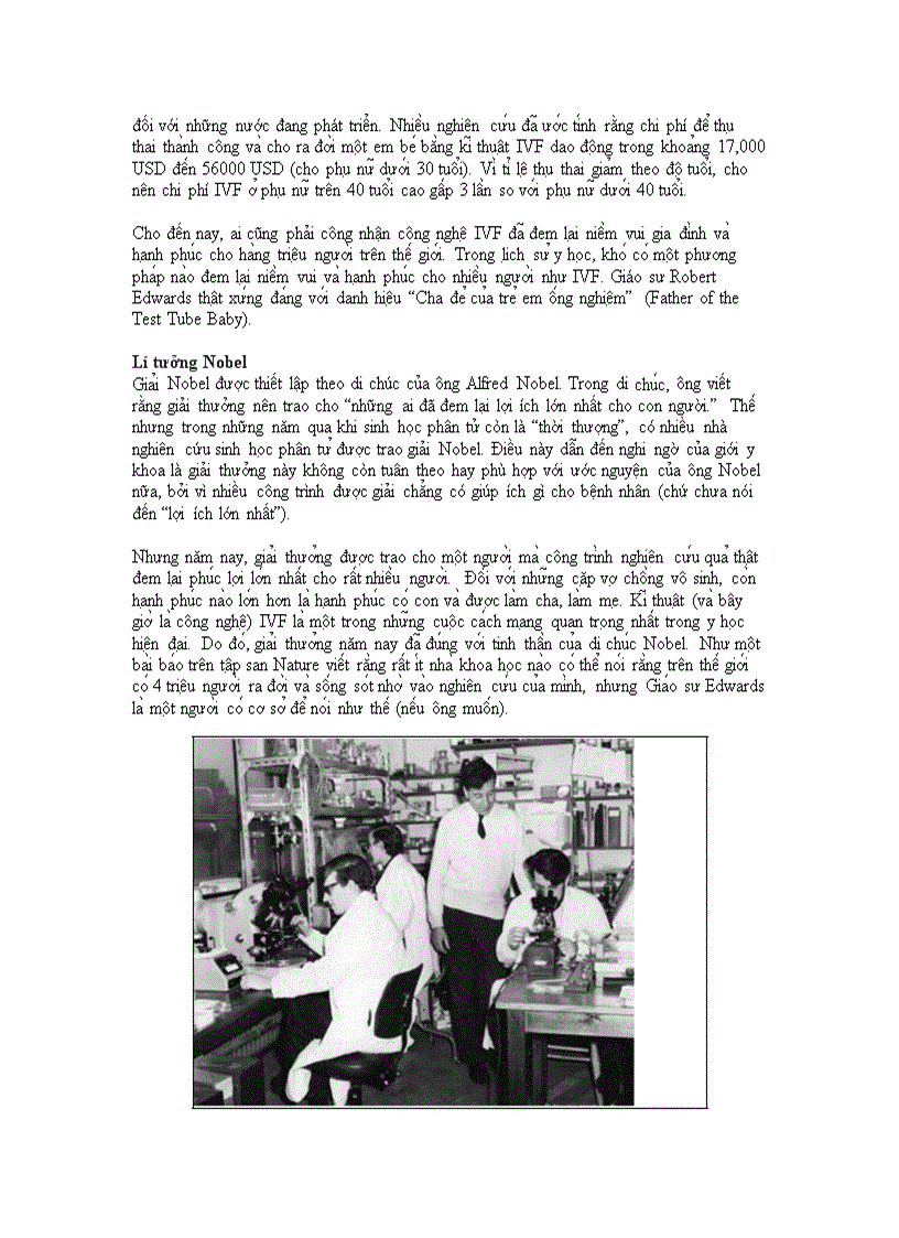 image for page Giải Nobel y sinh học 2010 mang lại niềm vui cho