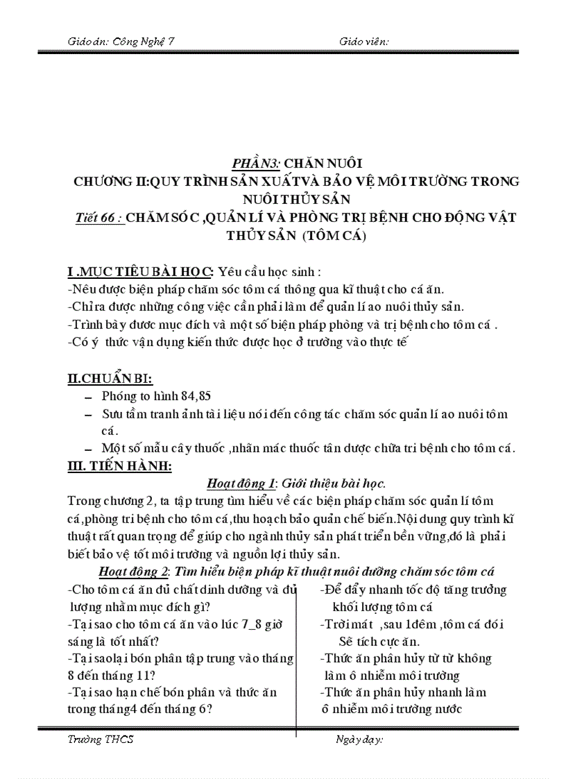 image for page Giao an cong nghe 7