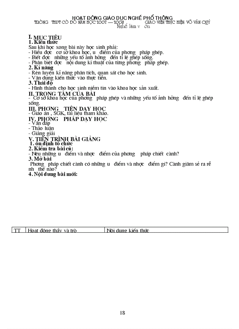 image for page Giáo án nghề làm vườn