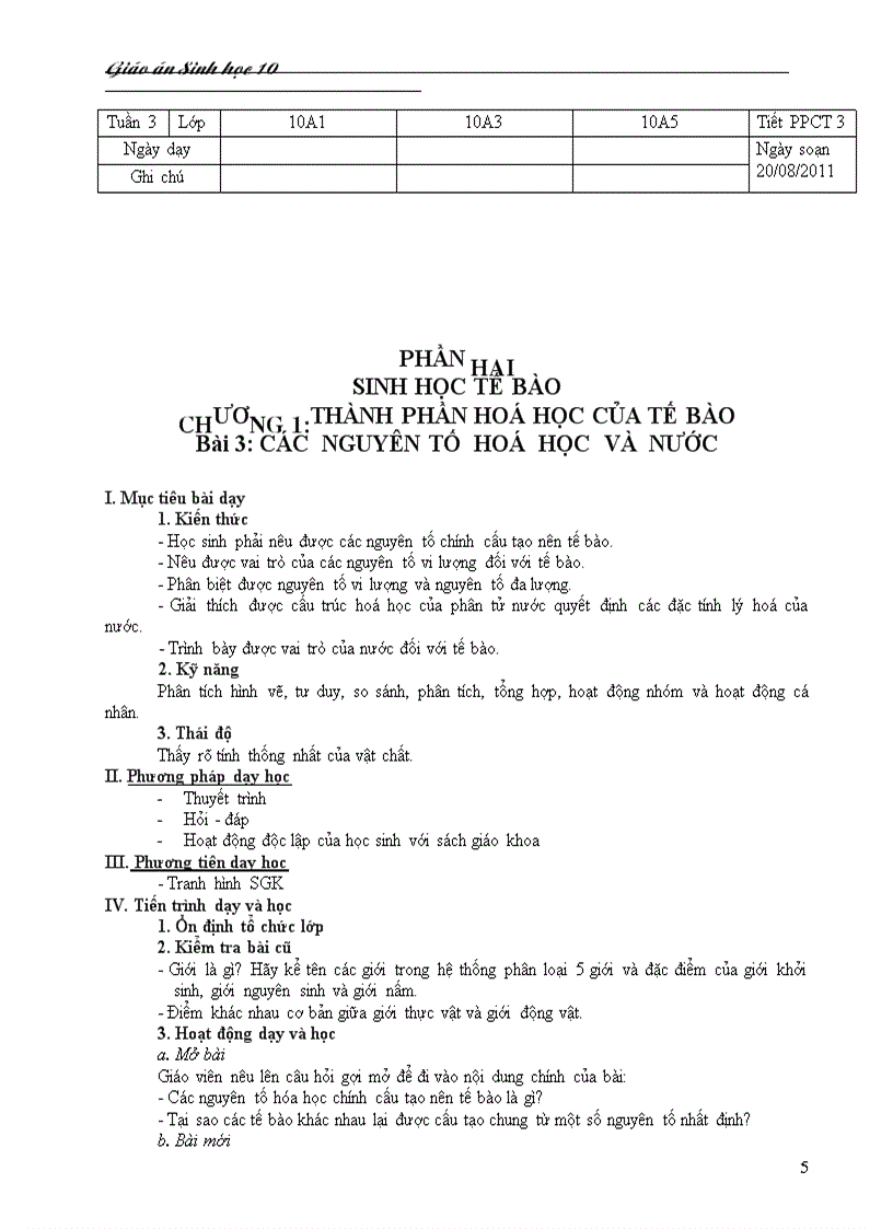 image for page Giao an sinh 10 hay tron bo