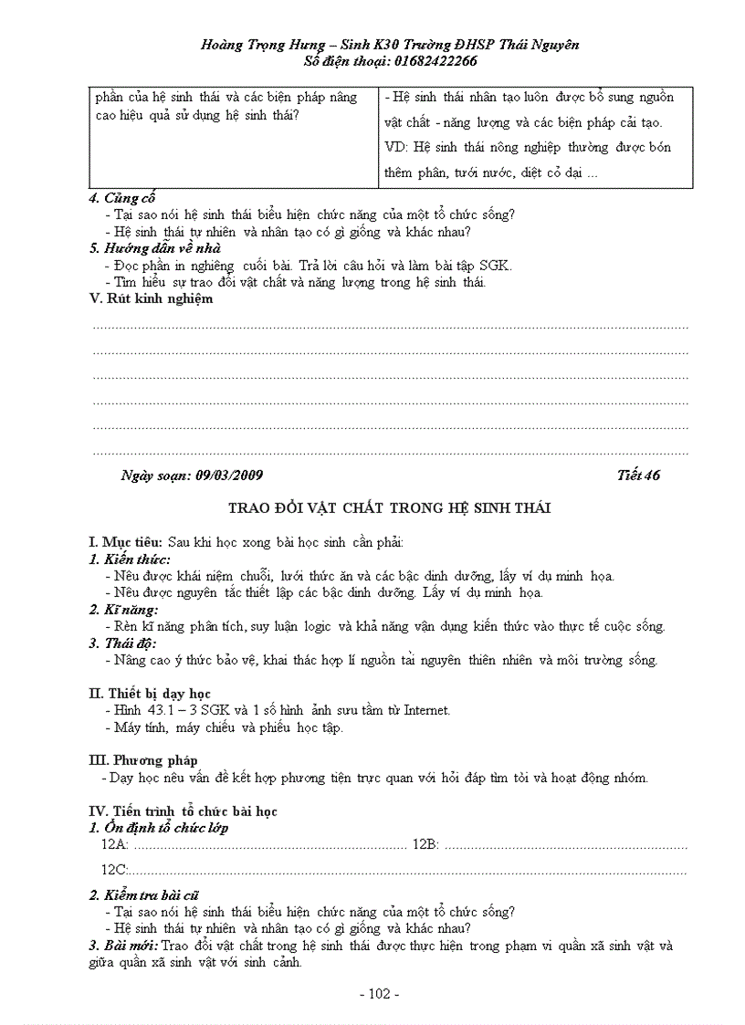 image for page Giáo án Sinh 12 Ban Cơ bản Full