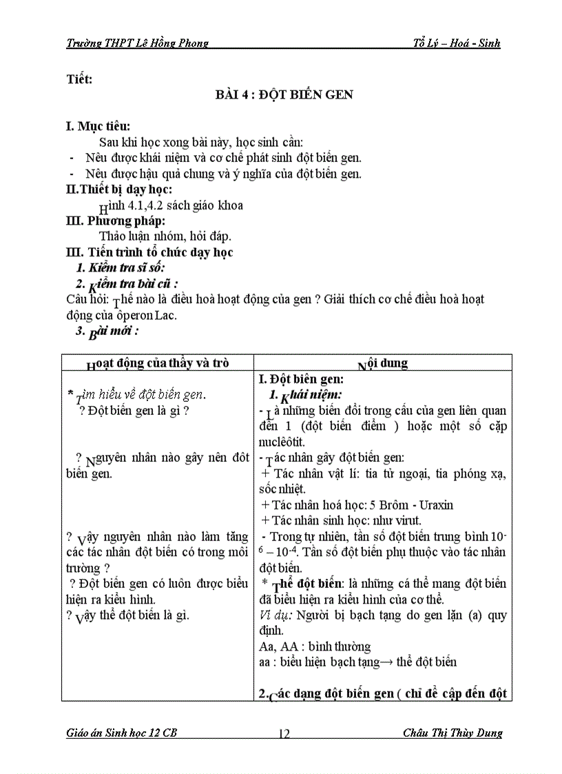 image for page Giáo án Sinh 12 CB