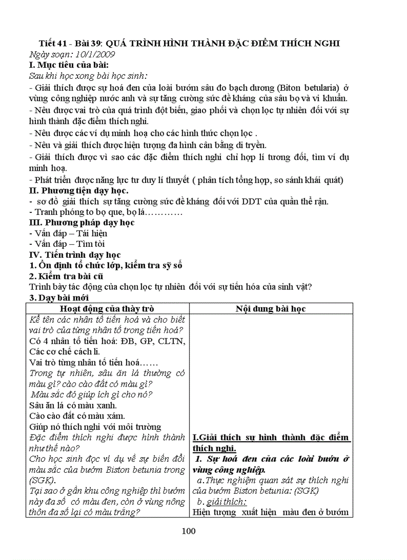 image for page Giáo án sinh 12 NC Bài 39 40