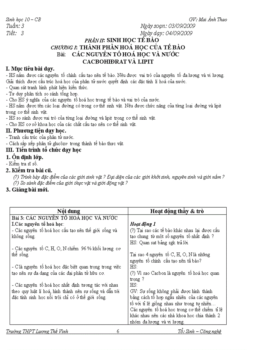 image for page Giáo án Sinh hoc 10 CB