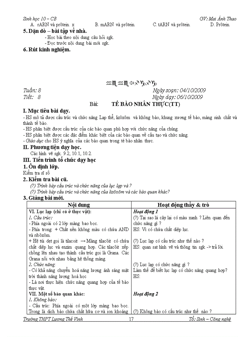 image for page Giáo án Sinh hoc 10 CB