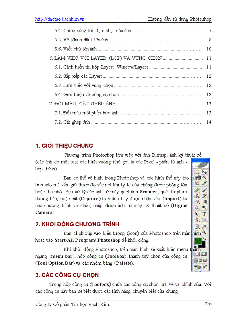 image for page Giao trinh huong dan su dung phan mem PhotoShop