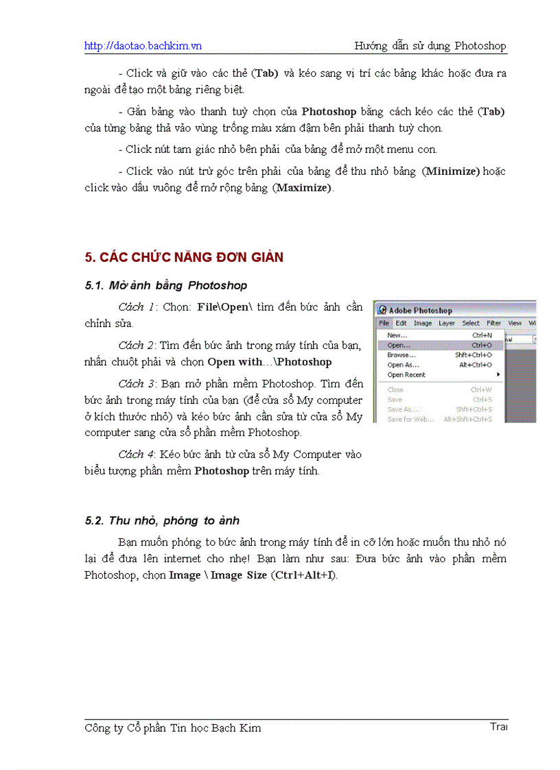 image for page Giao trinh huong dan su dung phan mem PhotoShop