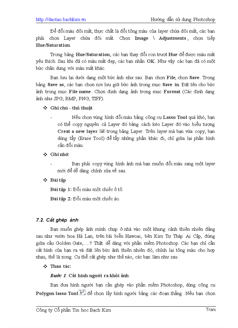 image for page Giao trinh huong dan su dung phan mem PhotoShop