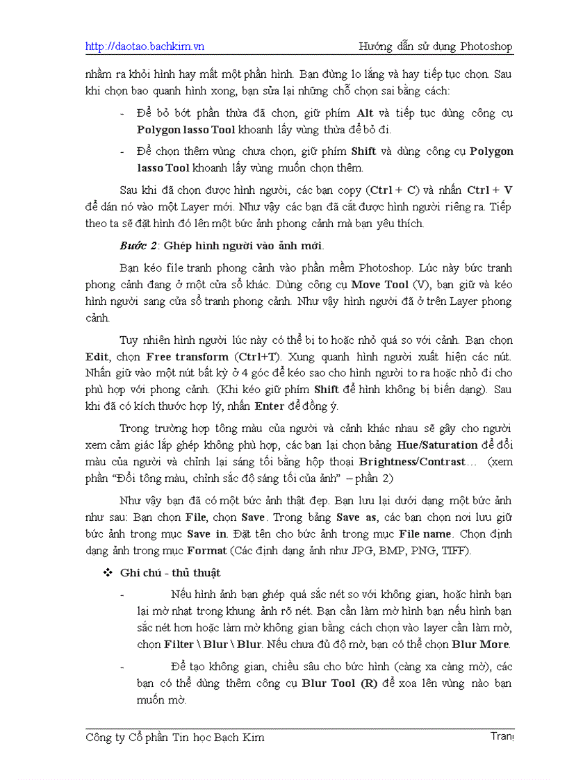 image for page Giao trinh huong dan su dung phan mem PhotoShop