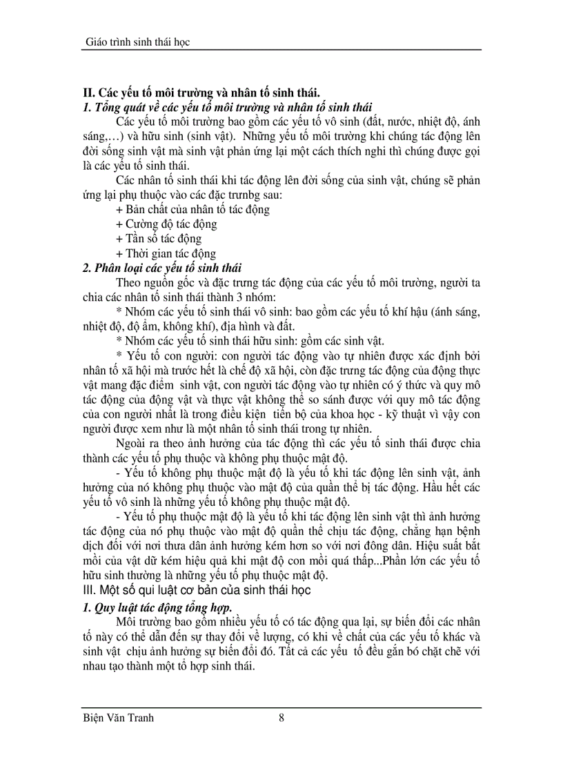 image for page Giáo trình sinh thái học