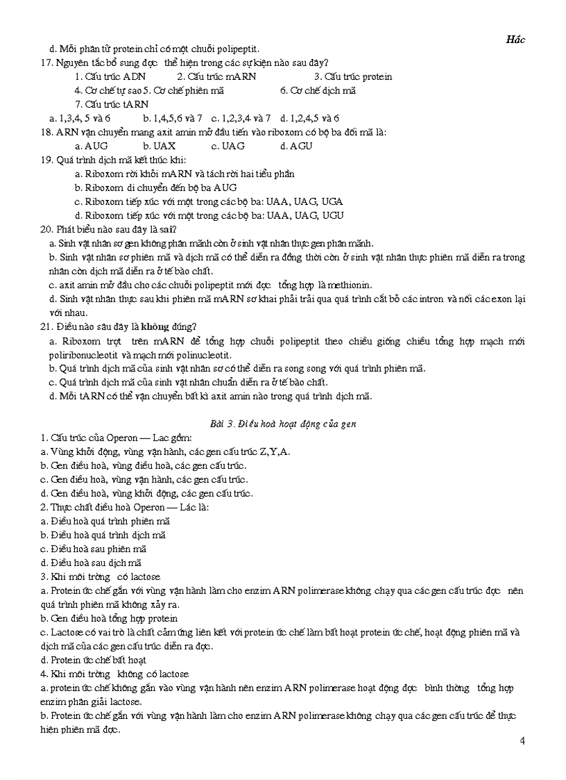 image for page Hê thống câu hỏi ôn TN cho từng bài