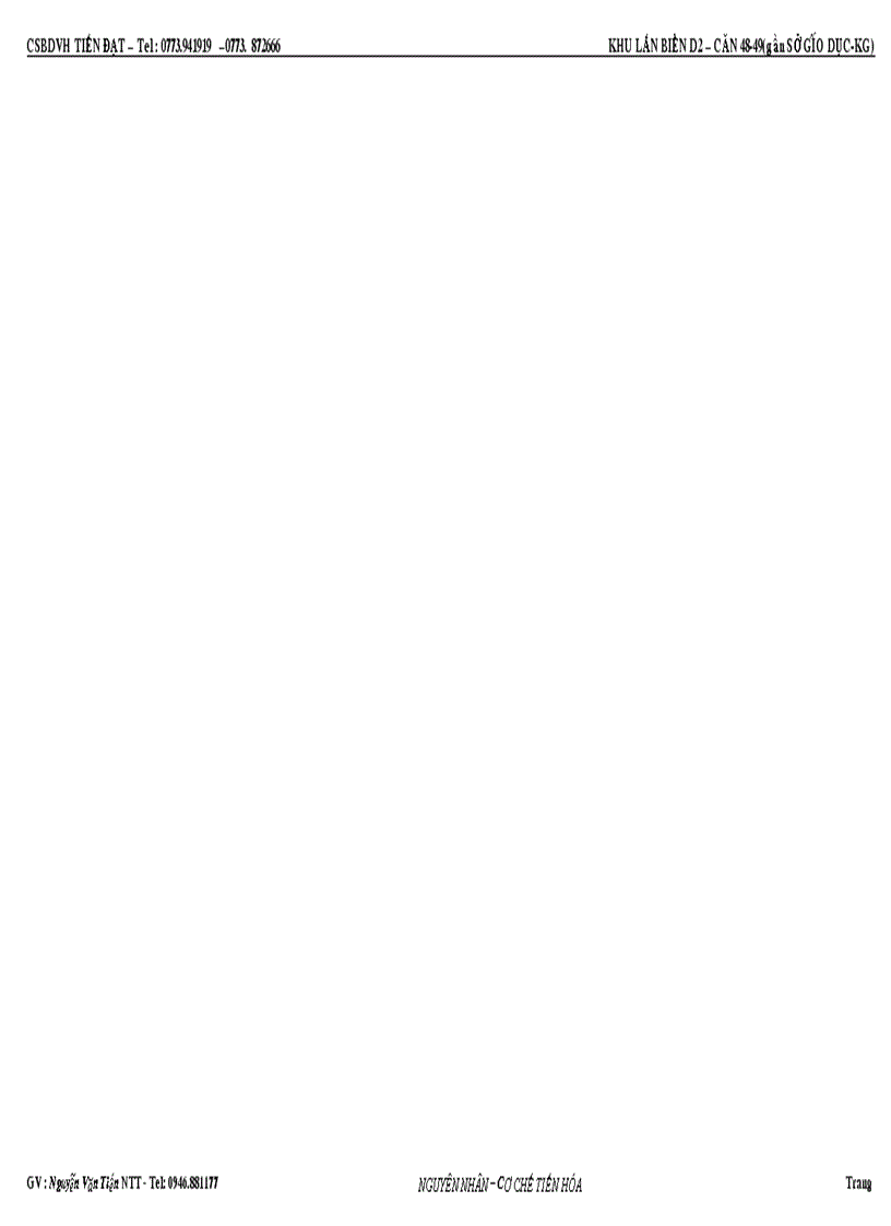 image for page Hệ thống hóa kiến thức sinh 12 tnthpt nguyên nhân cơ chế tiến hoa1