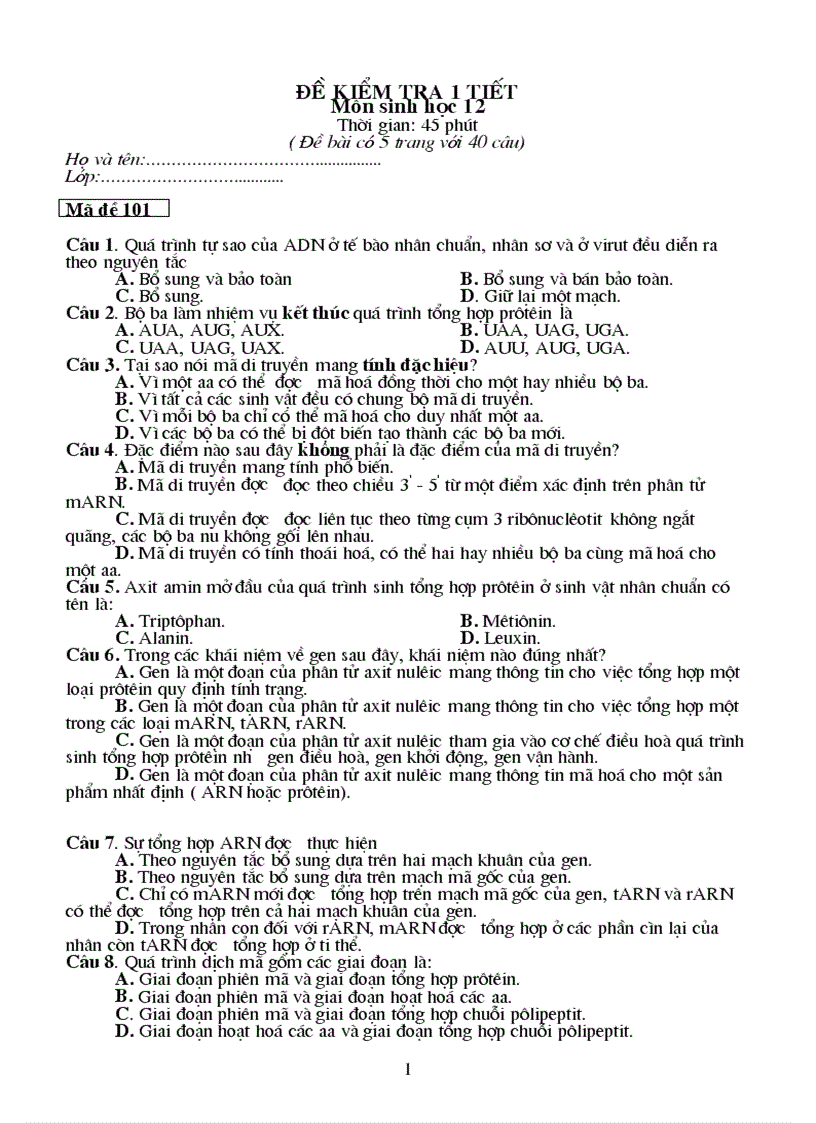 image for page Kiểm tra 1 tiết hk1