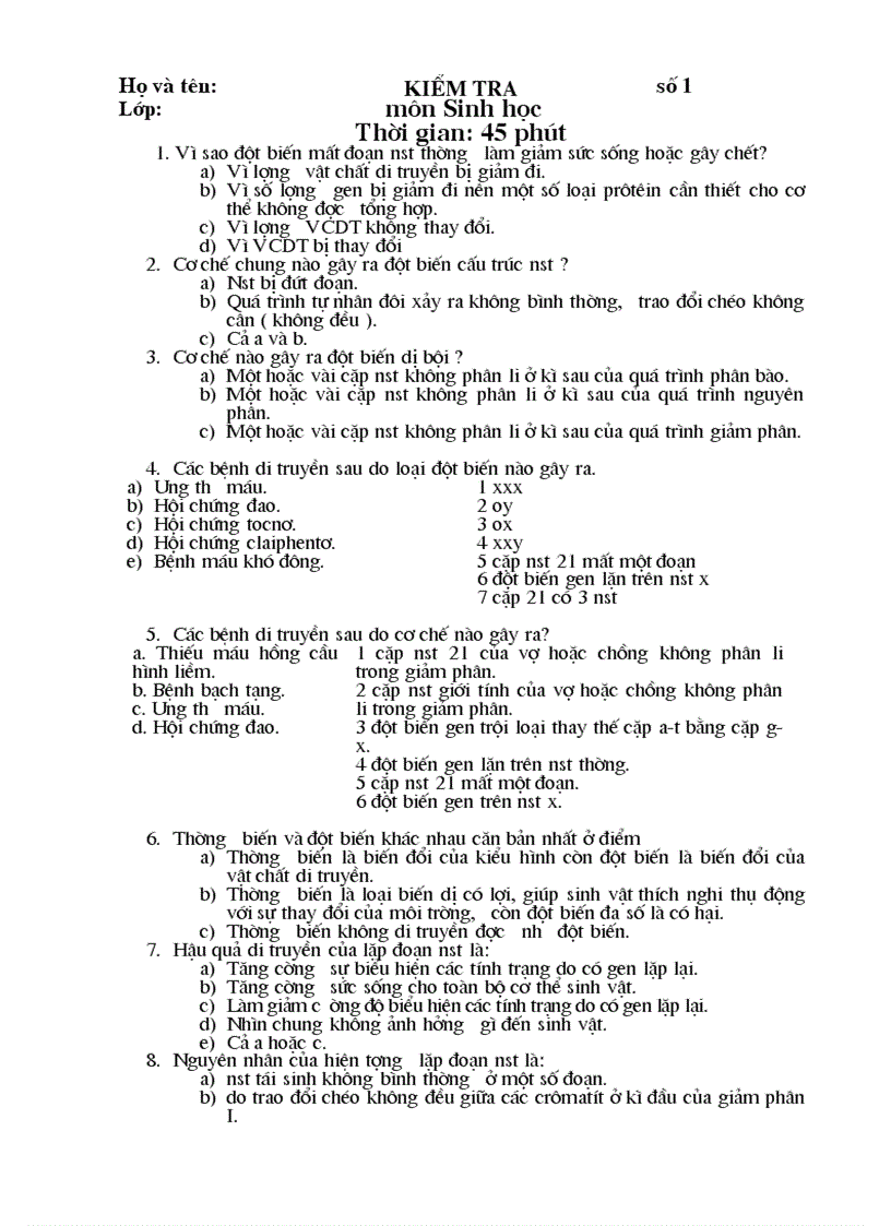 image for page Kiểm tra 1 tiết kì I