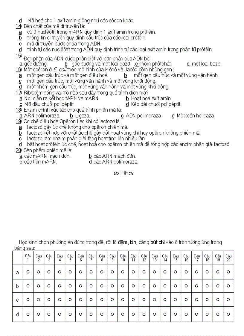 Kiểm tra 15 phút kỳ 1 lần 2