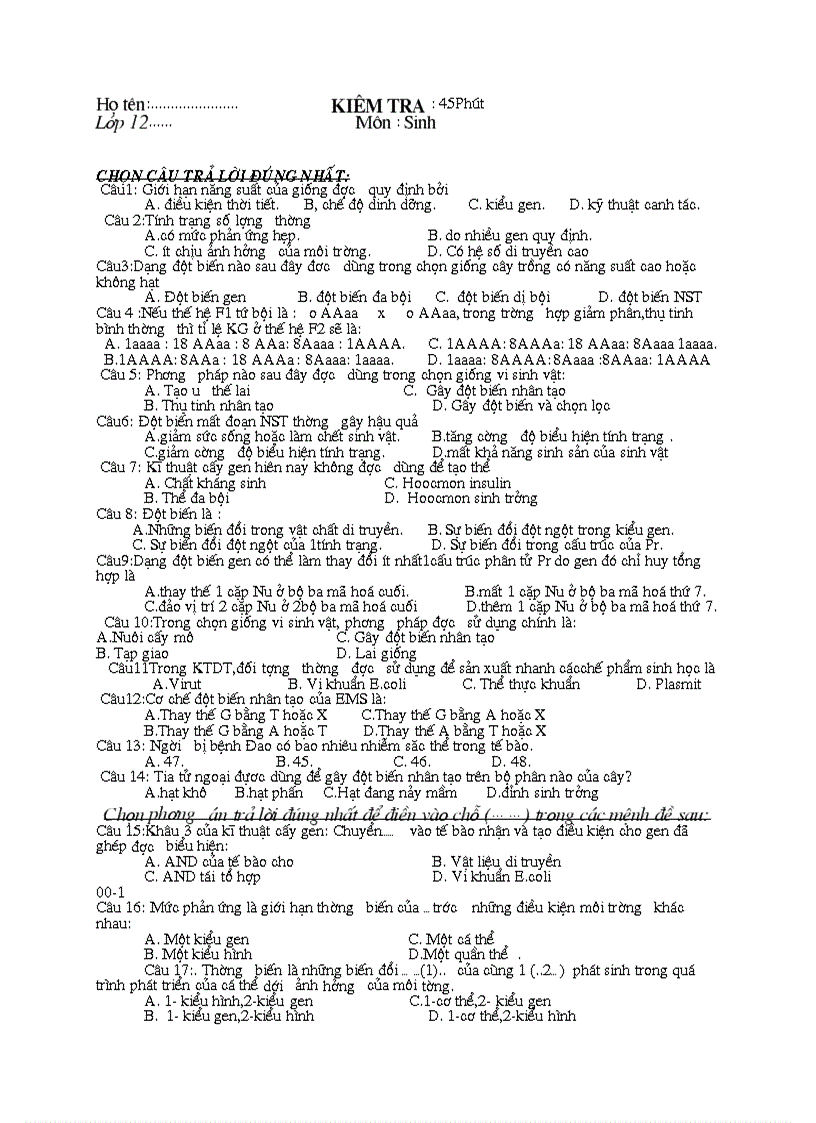 image for page Kiểm tra 45 phút 1