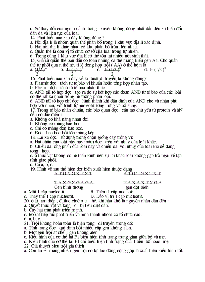 image for page Một số đề thi thử đại học môn sinh học