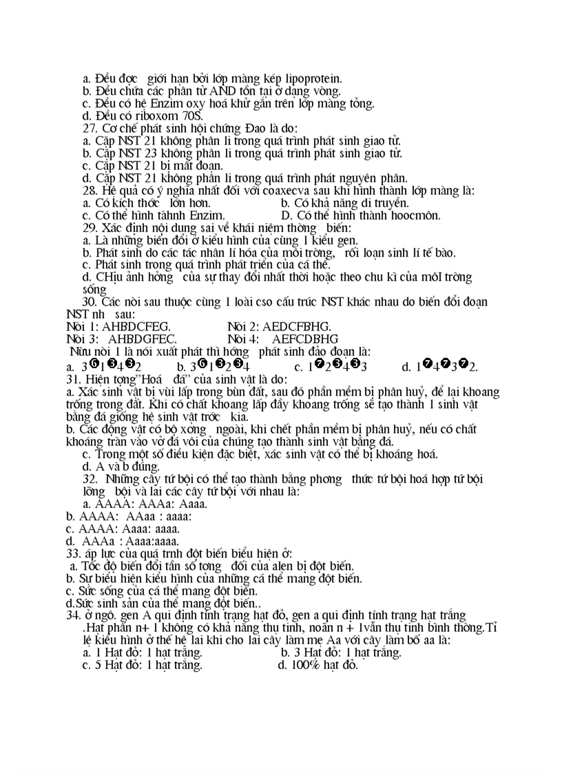 image for page Một số đề thi thử đại học môn sinh học