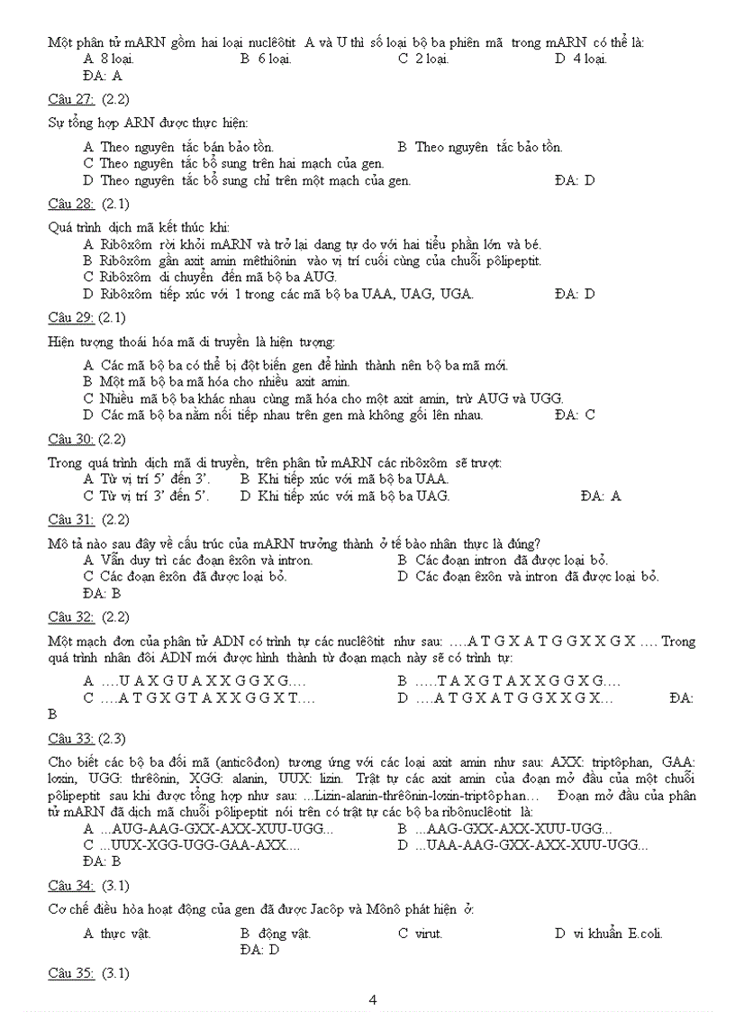 image for page Ngân hàng câu hỏi Ôn thi tốt nghiệp Sinh học Học kì I