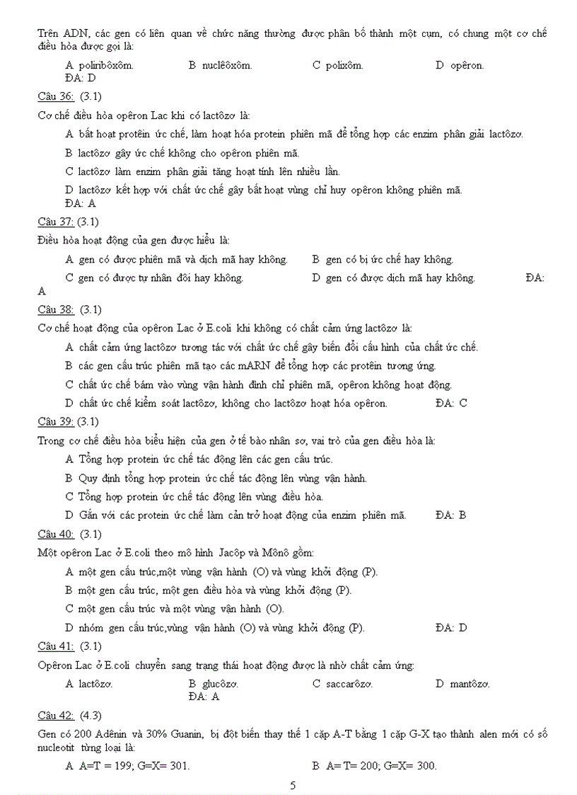 image for page Ngân hàng câu hỏi Ôn thi tốt nghiệp Sinh học Học kì I