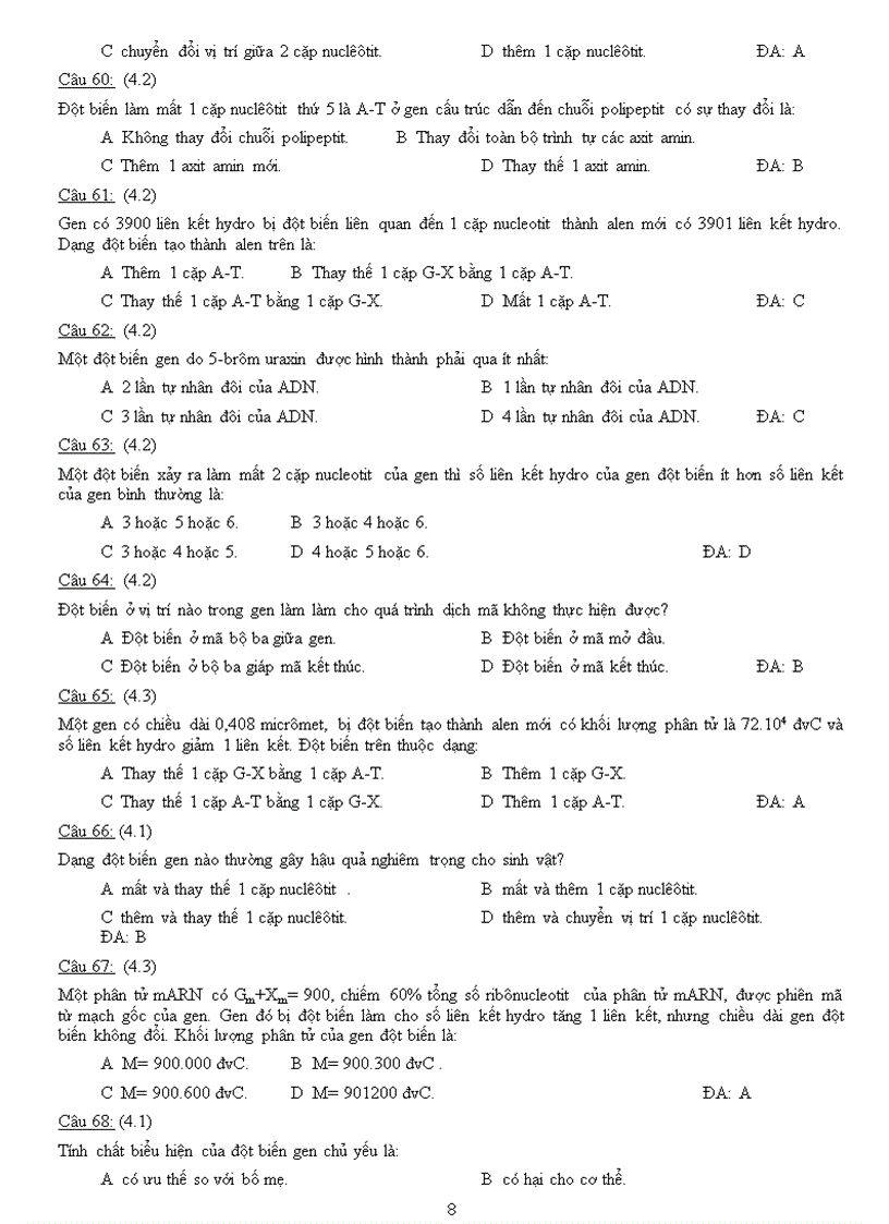 image for page Ngân hàng câu hỏi Ôn thi tốt nghiệp Sinh học Học kì I