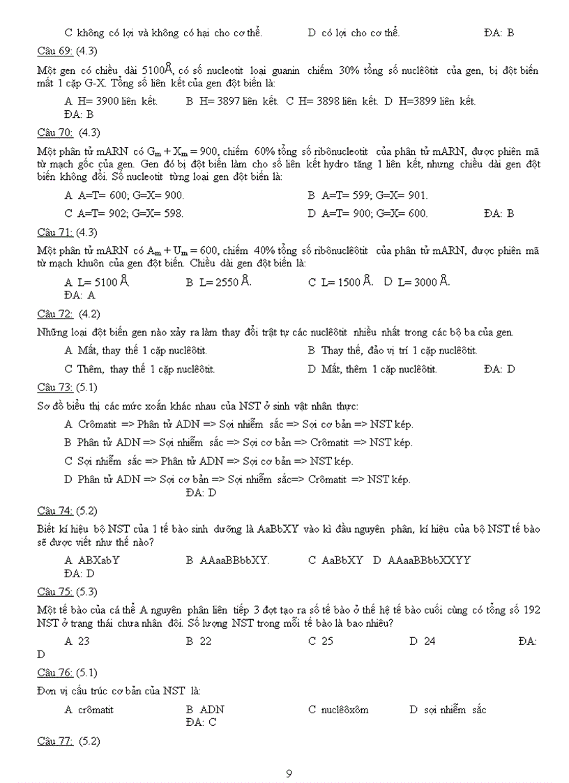 image for page Ngân hàng câu hỏi Ôn thi tốt nghiệp Sinh học Học kì I