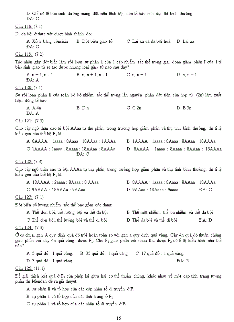 image for page Ngân hàng câu hỏi Ôn thi tốt nghiệp Sinh học Học kì I