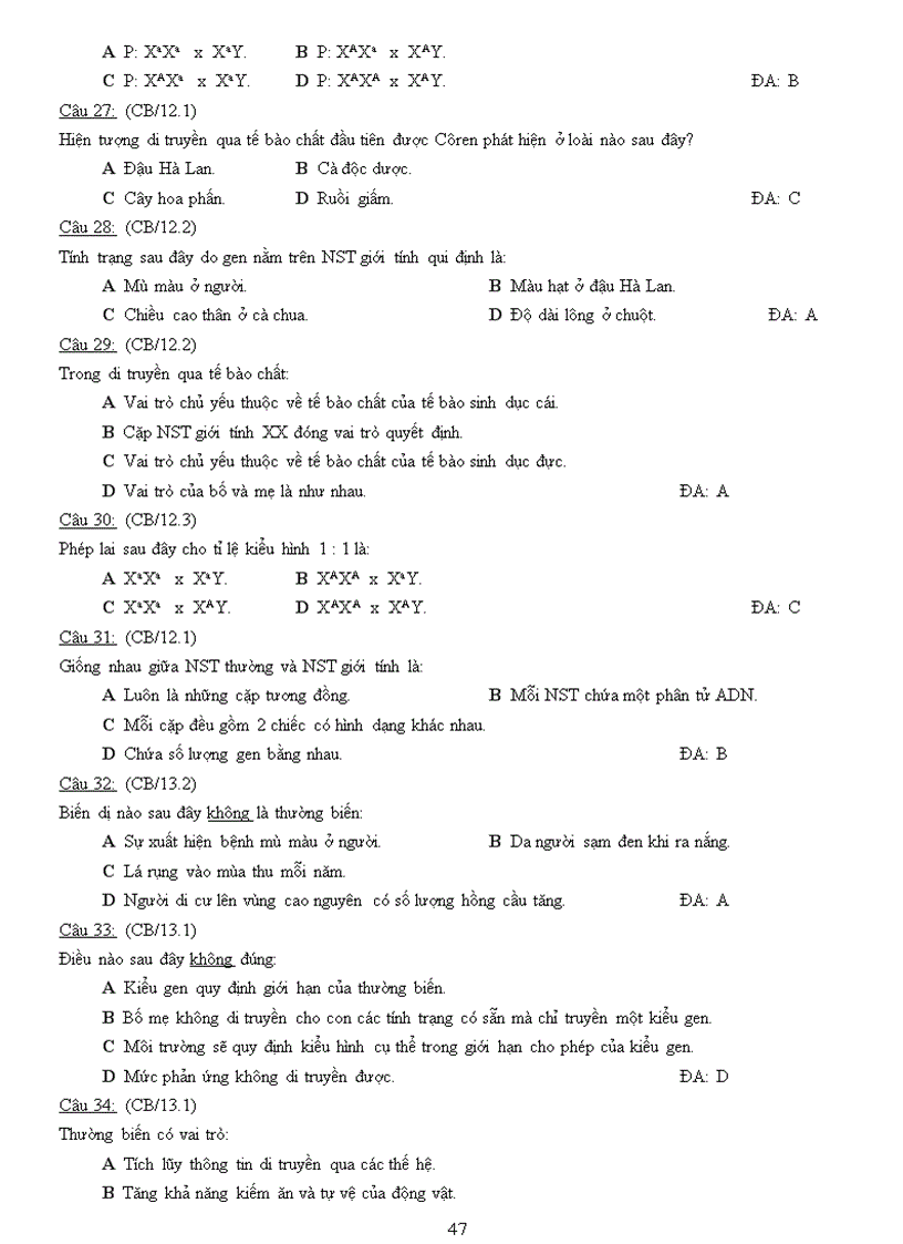image for page Ngân hàng câu hỏi Ôn thi tốt nghiệp Sinh học Học kì I
