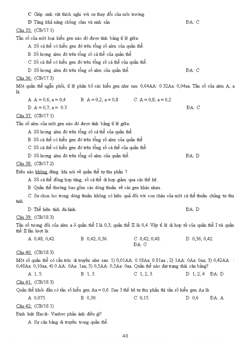 image for page Ngân hàng câu hỏi Ôn thi tốt nghiệp Sinh học Học kì I