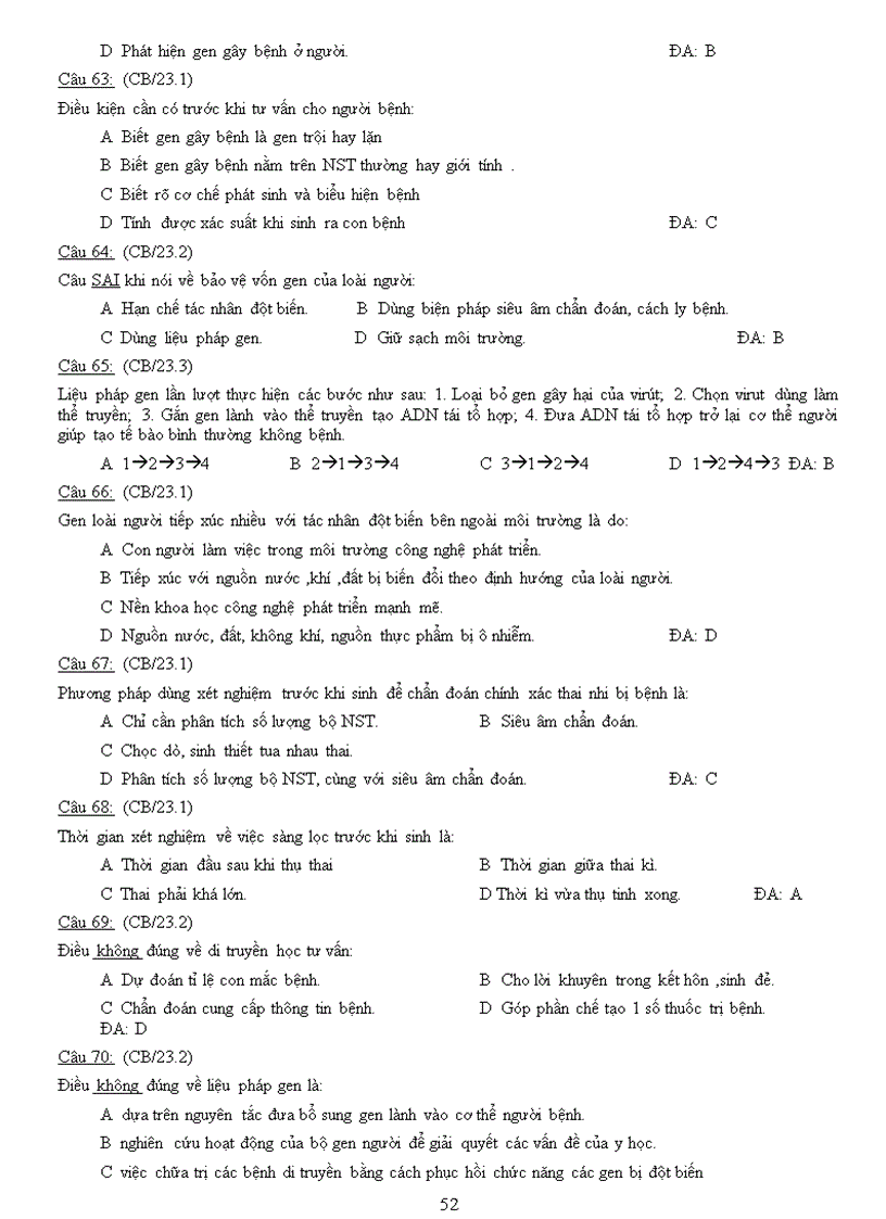 image for page Ngân hàng câu hỏi Ôn thi tốt nghiệp Sinh học Học kì I