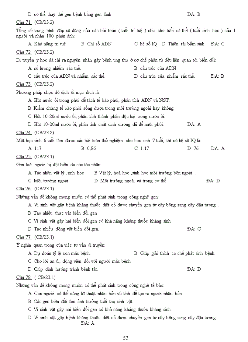 image for page Ngân hàng câu hỏi Ôn thi tốt nghiệp Sinh học Học kì I